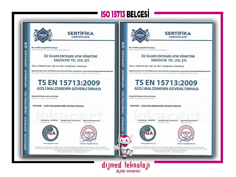 İSO 15713 Belgesi