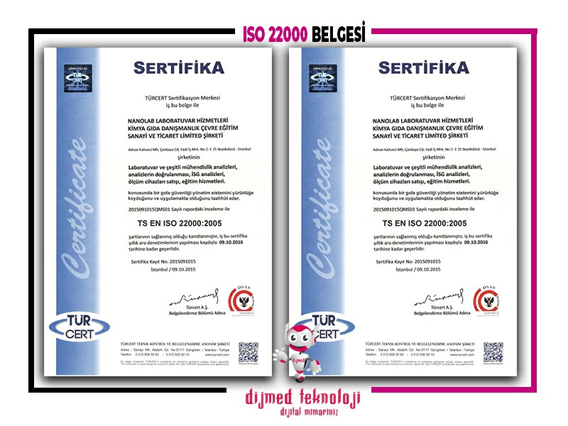 İSO 22000 Belgesi